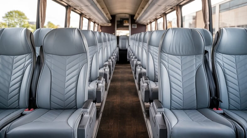 54 passenger charter bus inside rockwall