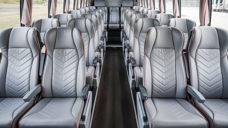 56 passenger charter bus interior 1