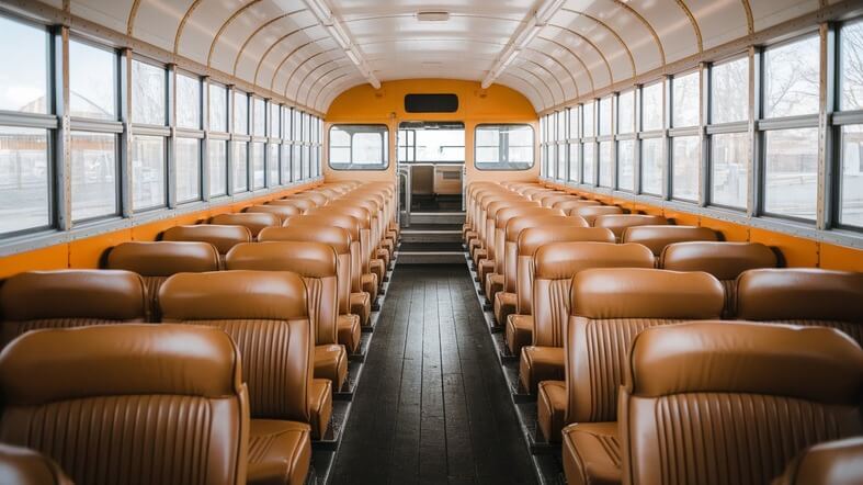 school bus rental interior allen